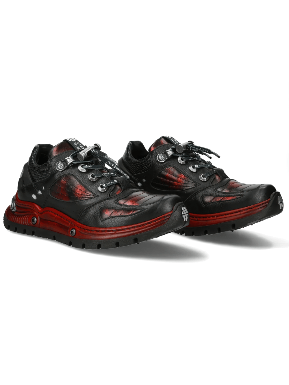 NEW ROCK Women's Shoes with Red Industrial Sole Accents