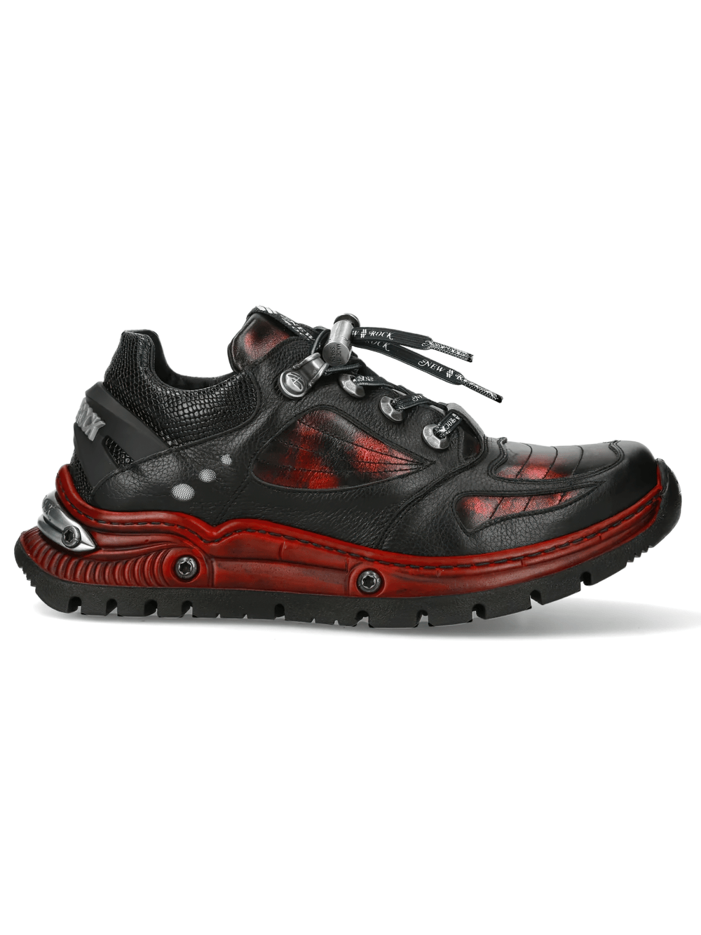 NEW ROCK Women's Shoes with Red Industrial Sole Accents