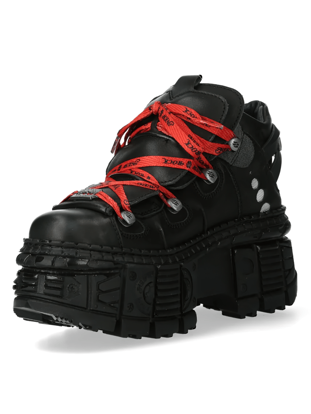 NEW ROCK Women's Shoes with Red Laces and Chunky Treads
