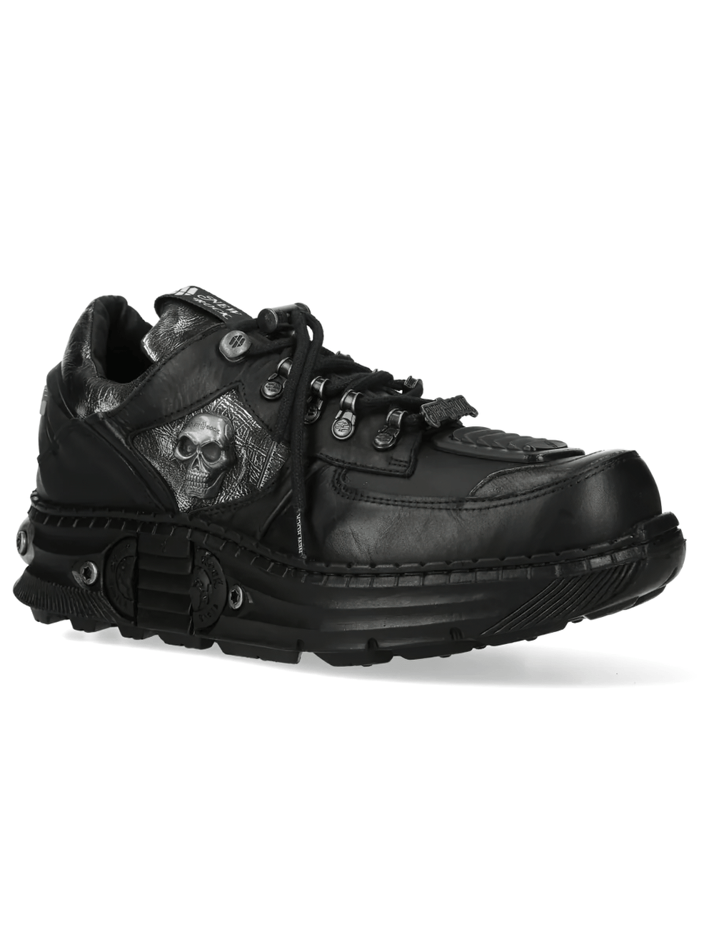 NEW ROCK Women's Skull Sneakers with Chunky Treaded Sole