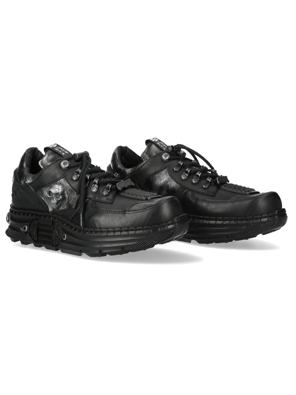 NEW ROCK Women's Skull Sneakers with Chunky Treaded Sole