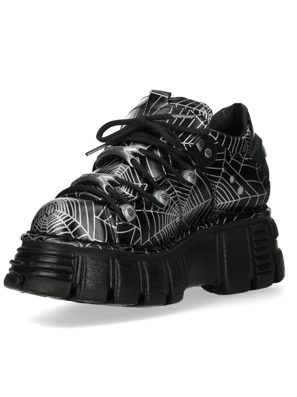 NEW ROCK Women's Spider Web Gothic Chunky Platform Shoes