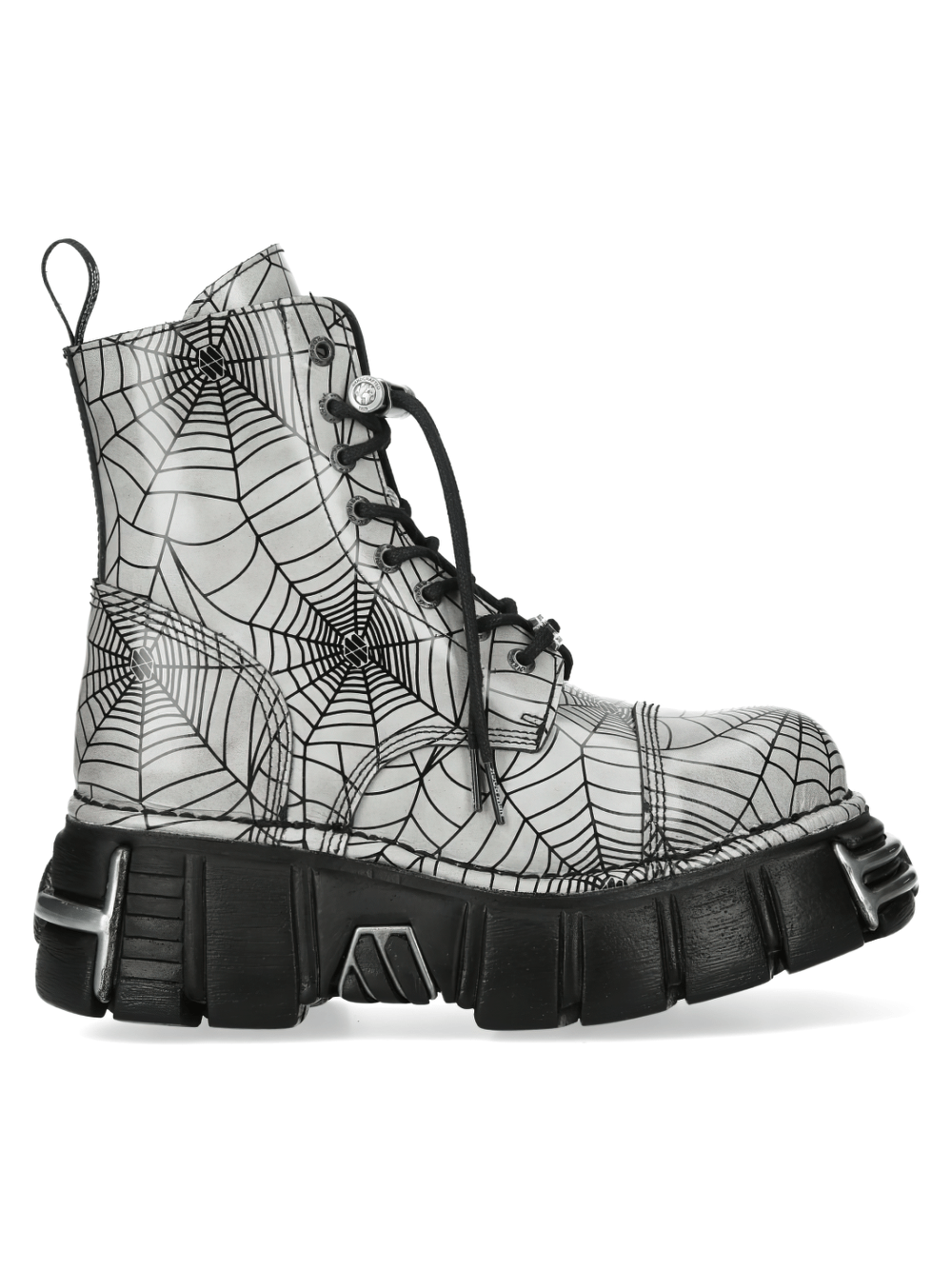 NEW ROCK Women's Spiderweb Platform Boots with Toe Guard