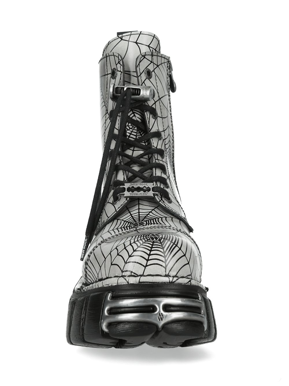 NEW ROCK Women's Spiderweb Platform Boots with Toe Guard