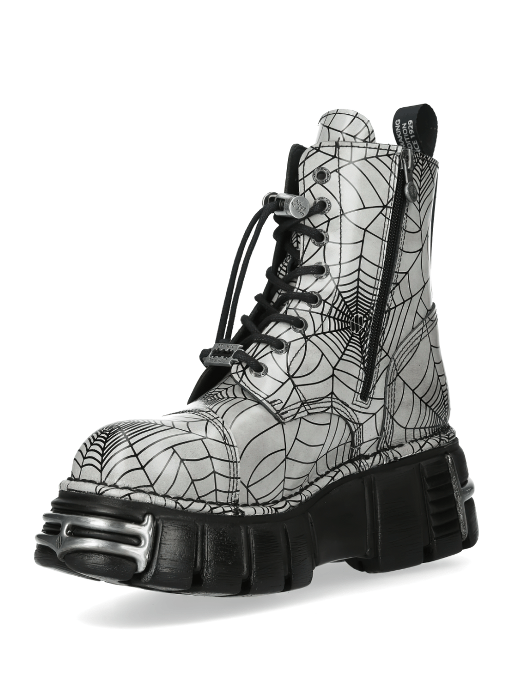 NEW ROCK Women's Spiderweb Platform Boots with Toe Guard