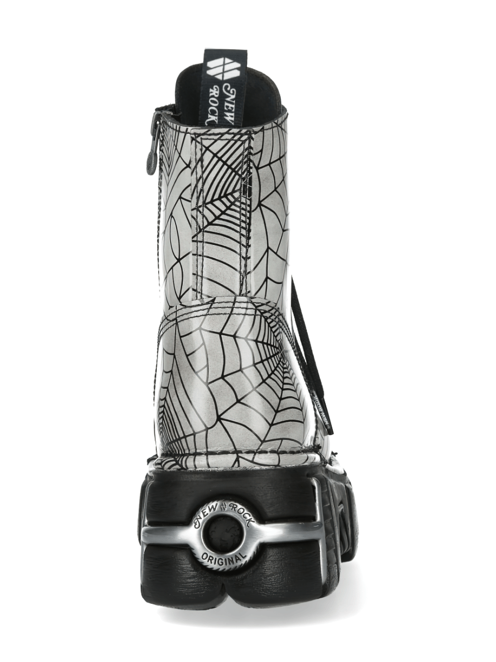 NEW ROCK Women's Spiderweb Platform Boots with Toe Guard