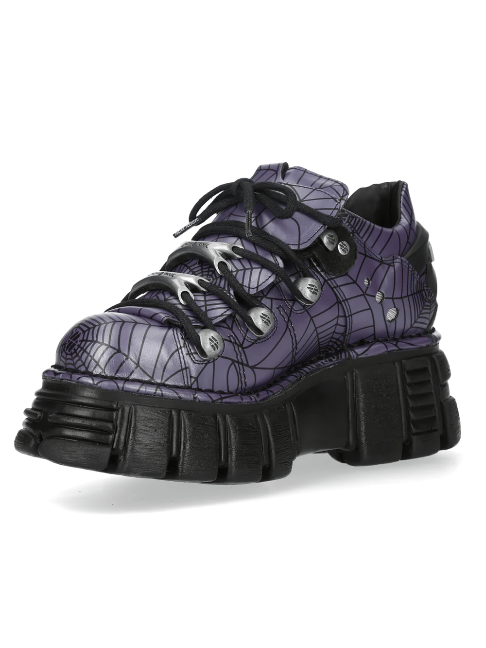 NEW ROCK Women's Spiderweb Shoes with Chunky Lug Platform