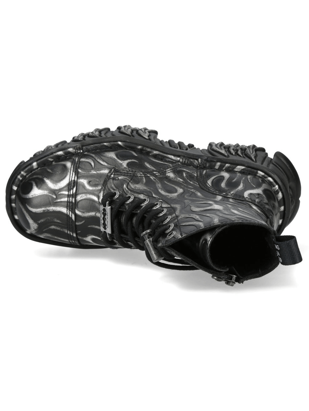 NEW ROCK Women's Steel Goth Platform Boots With Flame Sole
