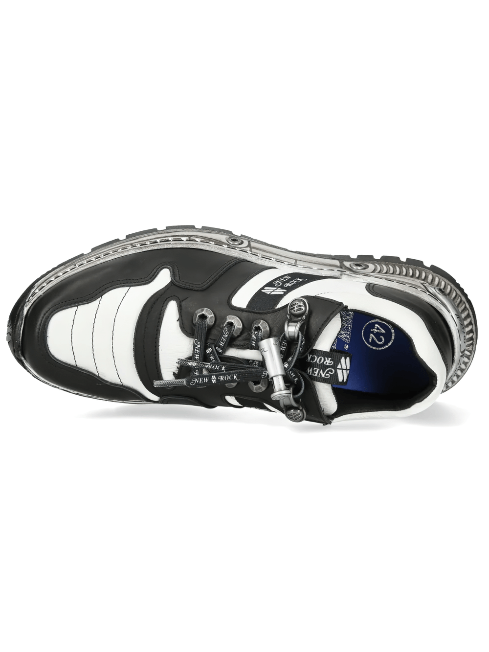 NEW ROCK Women's Two Tone Punk Chunky Sole Street Sneakers