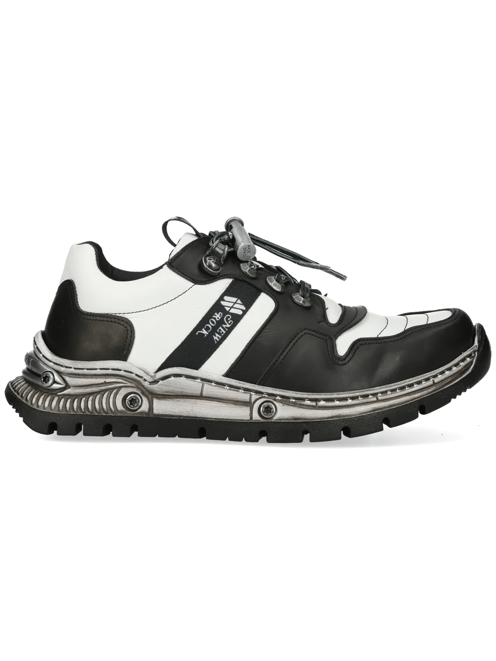 NEW ROCK Women's Two Tone Punk Chunky Sole Street Sneakers