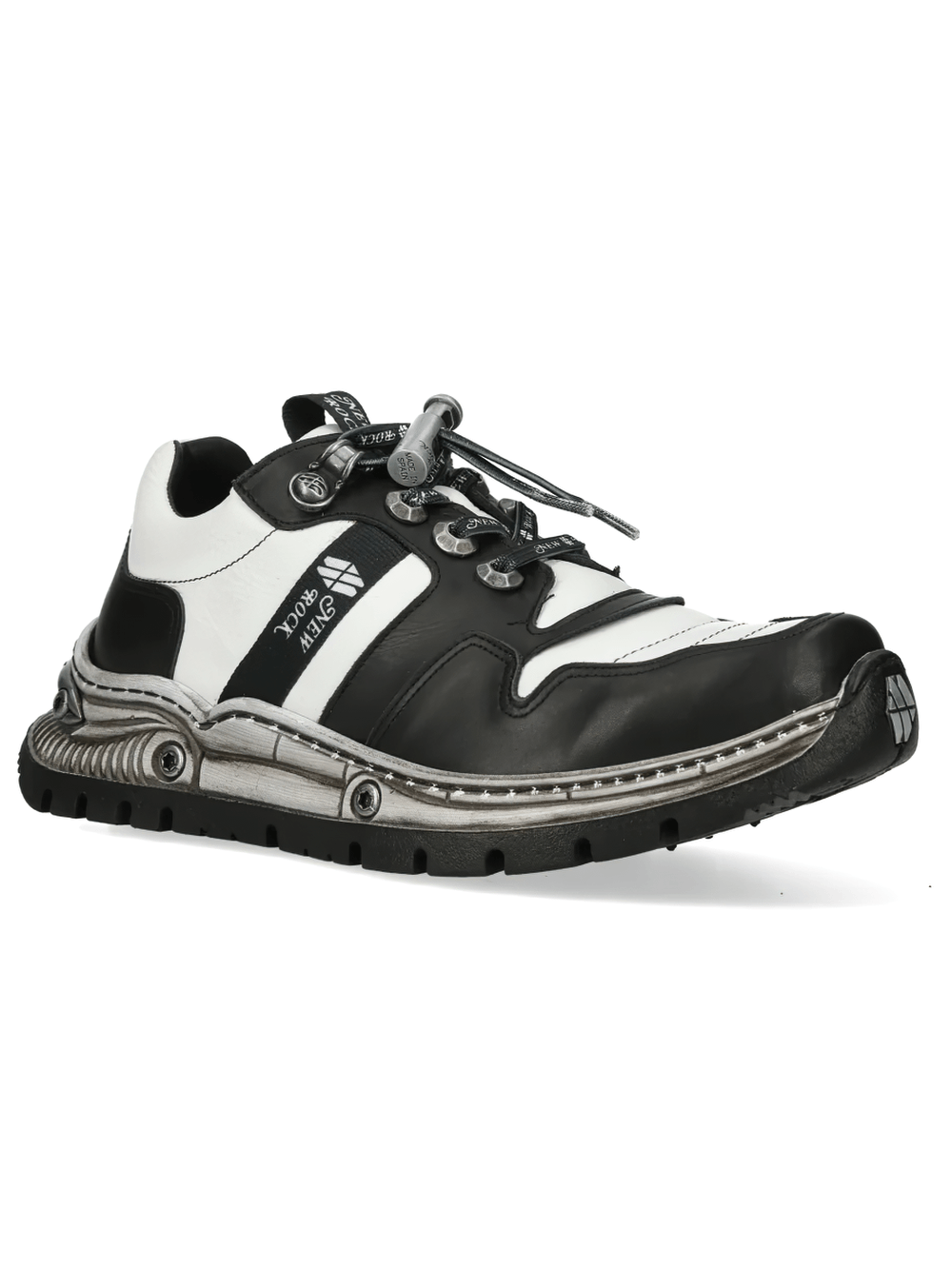 NEW ROCK Women's Two Tone Punk Chunky Sole Street Sneakers