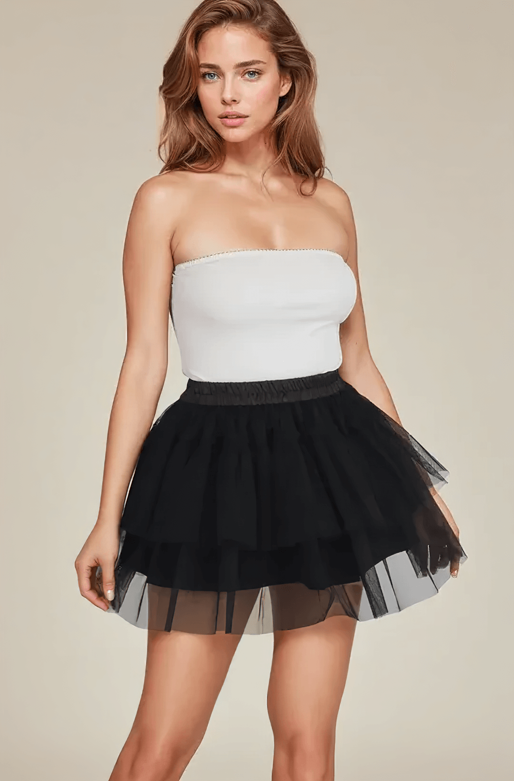 Niko Layered Black Tulle Skirt for Gothic and Party Looks