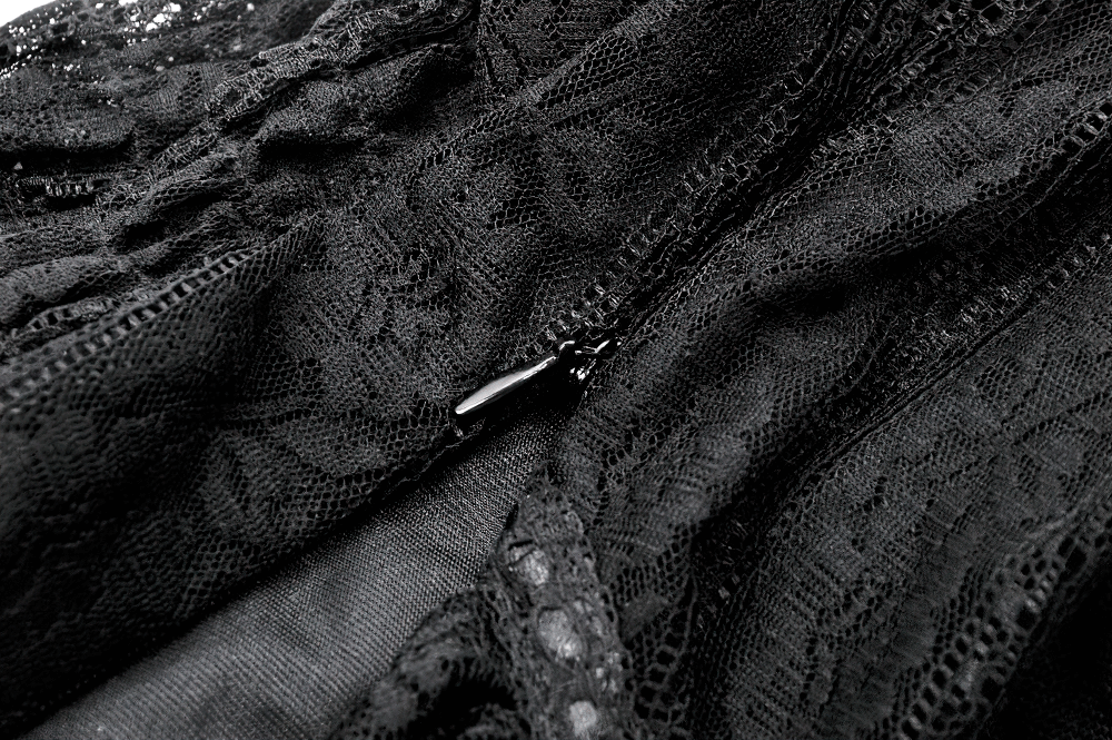 Off-Shoulder Lace-Trimmed Gothic Top with Ribbon Details