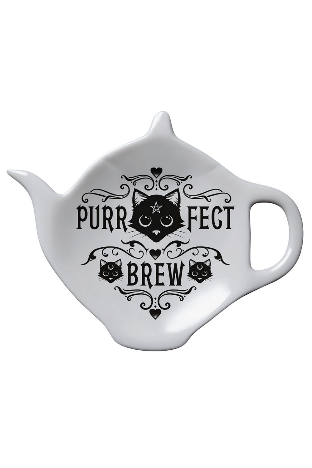 Сonvenient Purrfect Brew Gothic Cat Teapot Spoon Rest