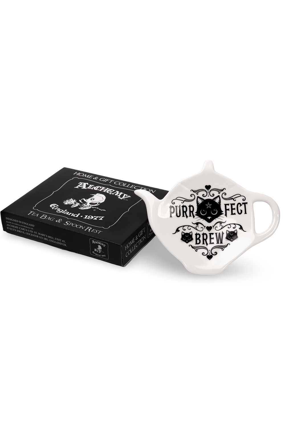 Сonvenient Purrfect Brew Gothic Cat Teapot Spoon Rest