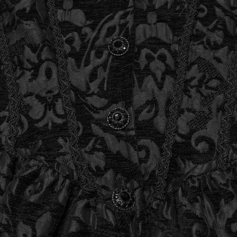 Ornate Victorian Coat with Faux Fur Trim and Corset Lacing
