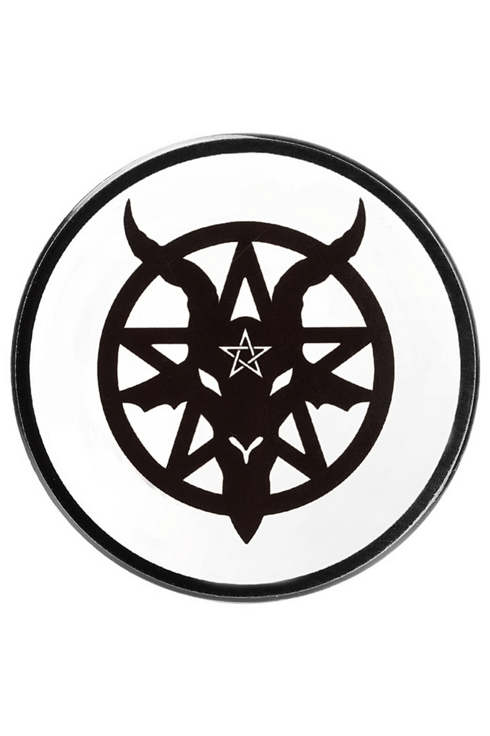 Pentagram Goat Coaster with Occult Baphomet Design
