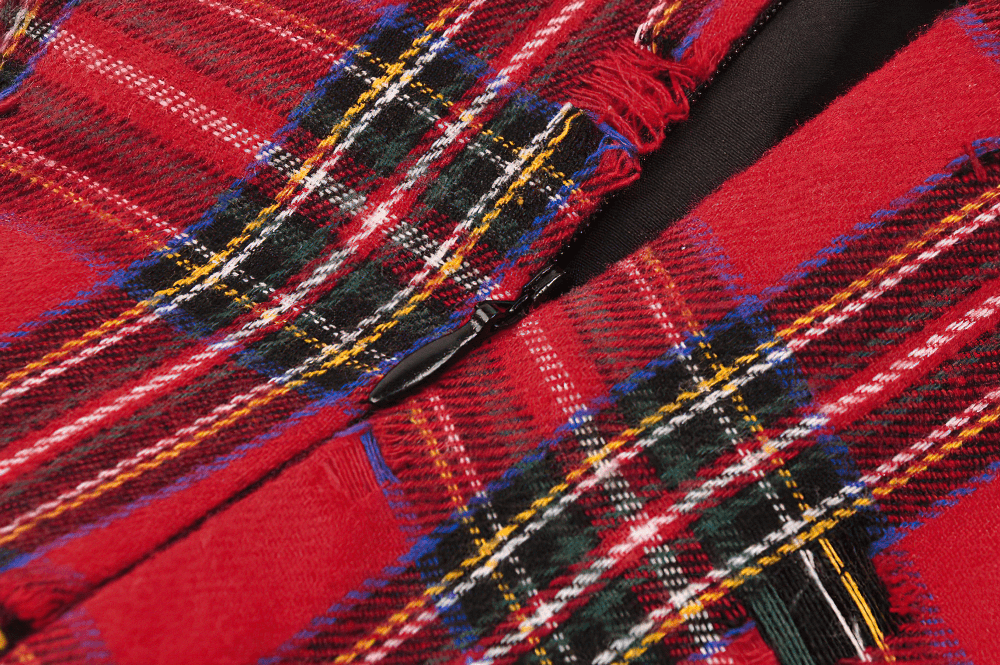 Plaid Corset Dress with Punk-Inspired Strap Details