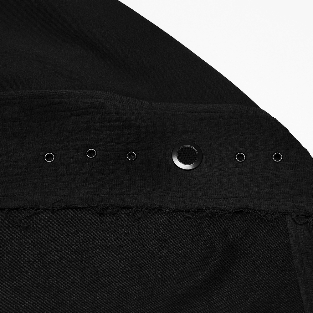 Post-Apocalyptic Gothic Black Hooded Cape Vest