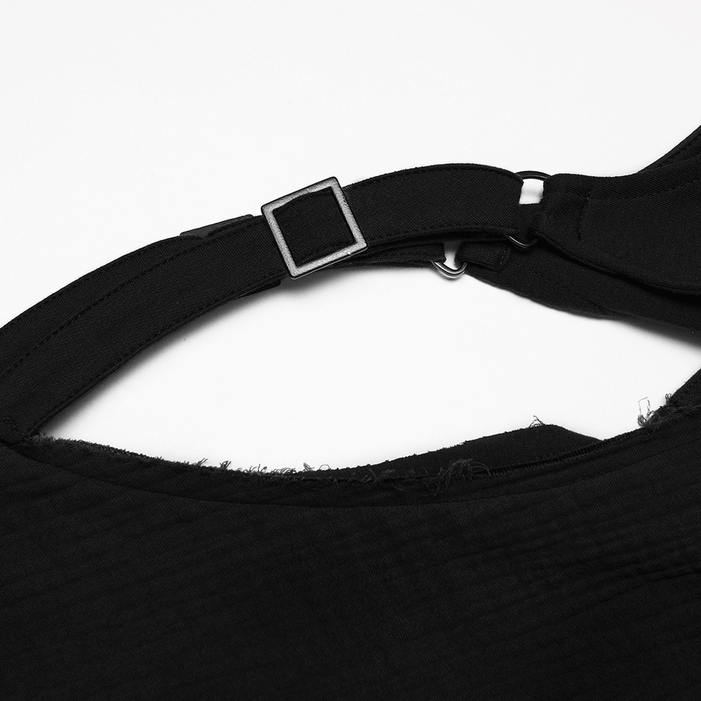 Post-Apocalyptic Gothic Black Hooded Cape Vest