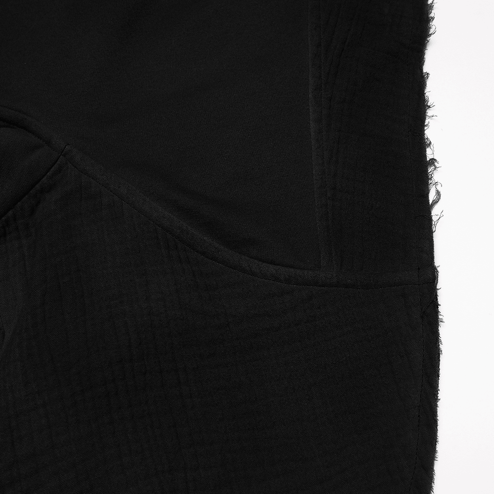 Post-Apocalyptic Gothic Black Hooded Cape Vest