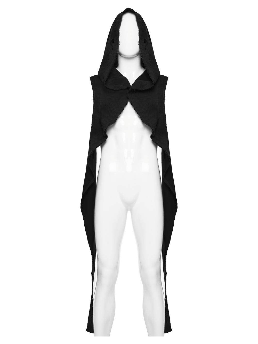 Post-Apocalyptic Gothic Black Hooded Cape Vest