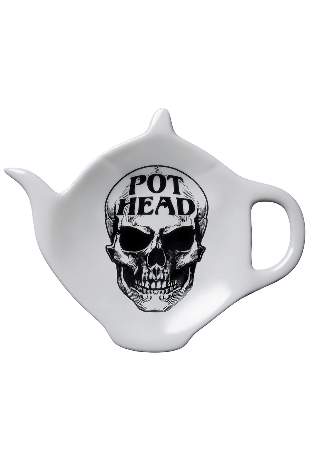 Pot Head Skull Teapot Spoon Rest by Alchemy England
