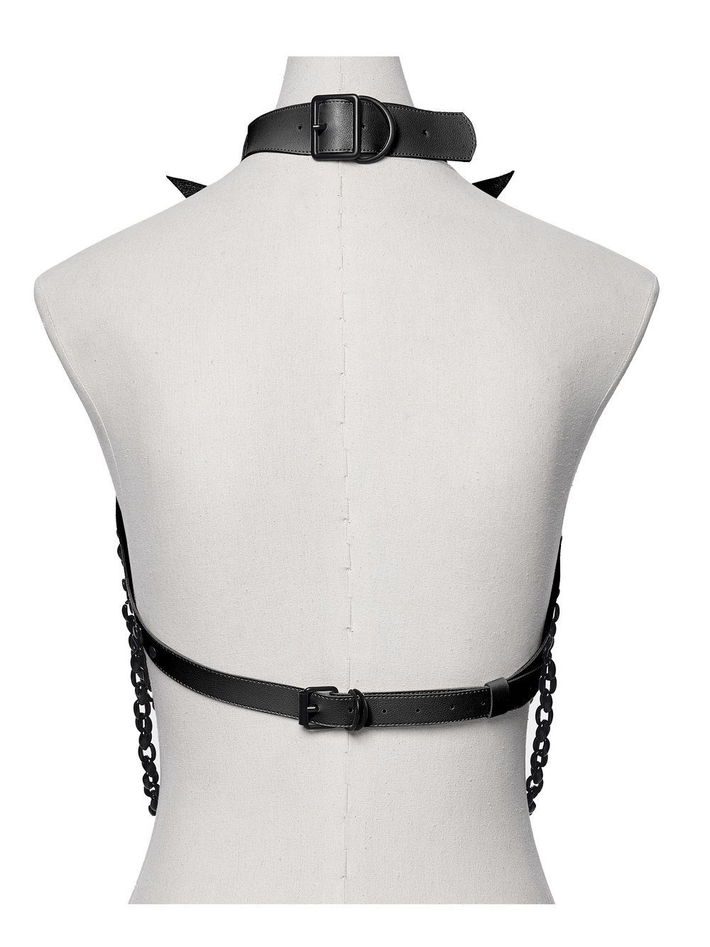 Punk Bat Skull Chain Harness with Detachable Bow