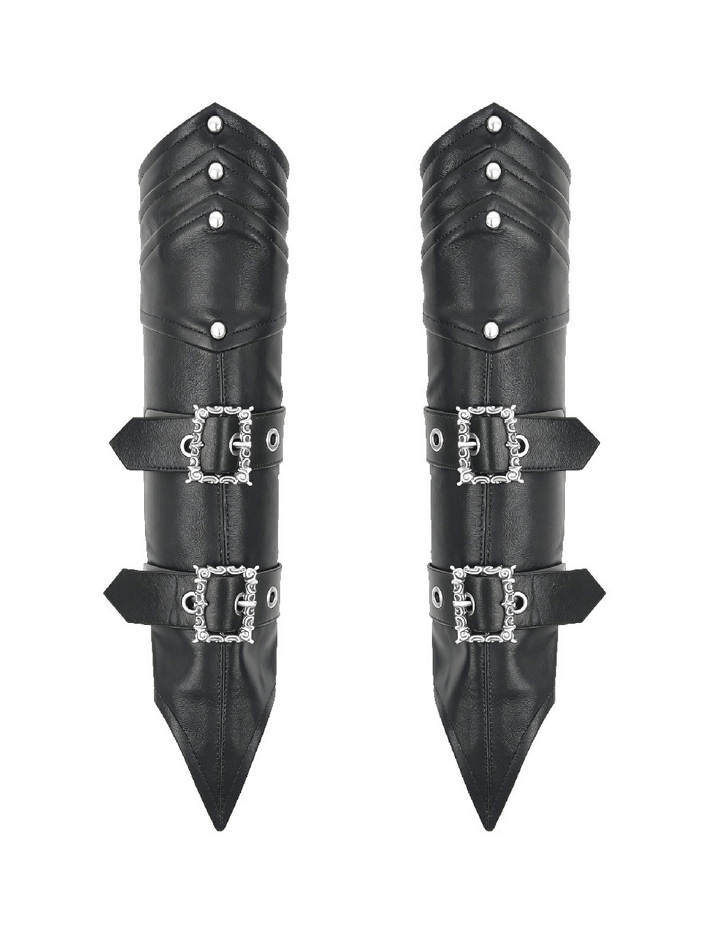 Punk Black Gauntlet Arm Cuffs with Gothic Buckles