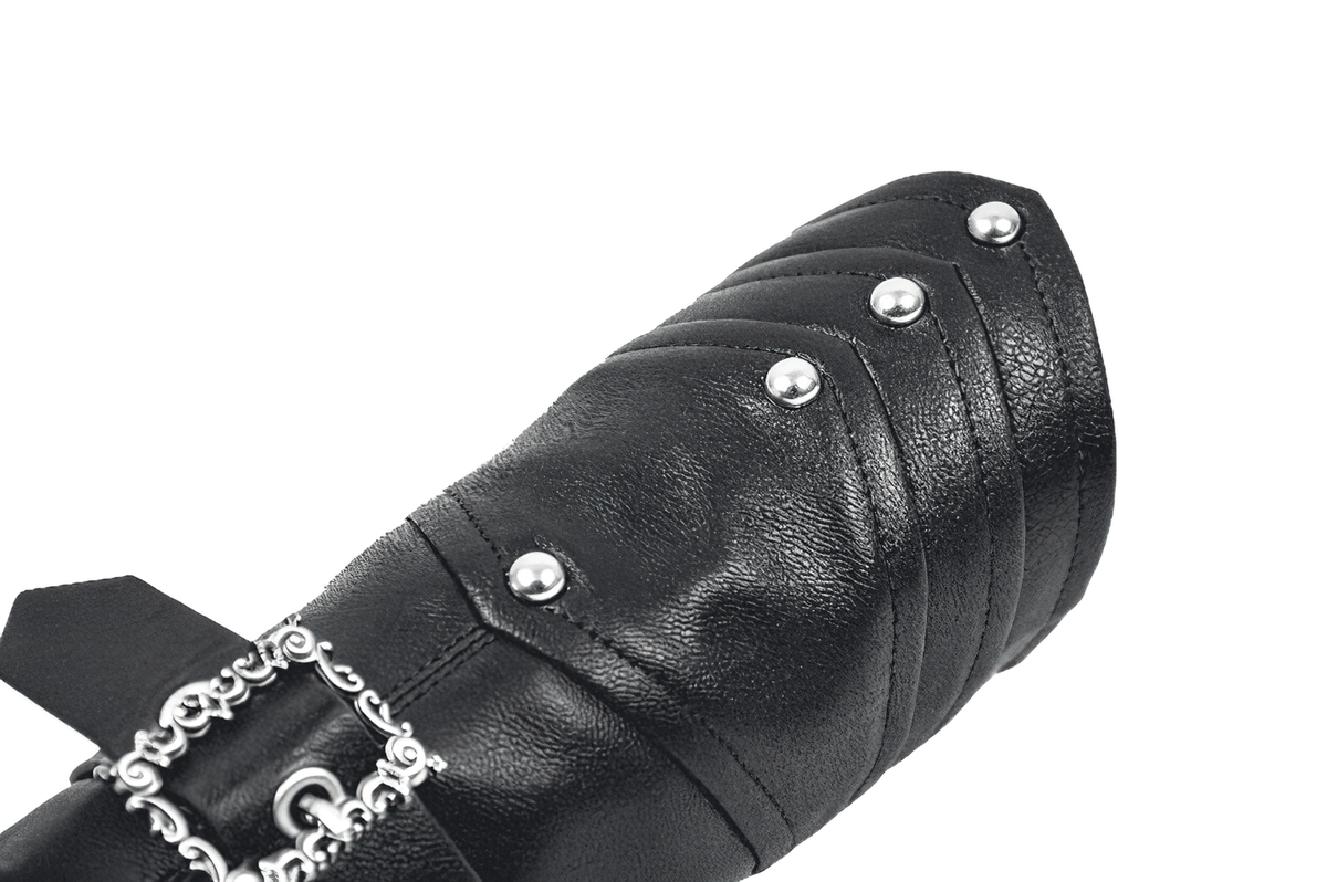 Punk Black Gauntlet Arm Cuffs with Gothic Buckles