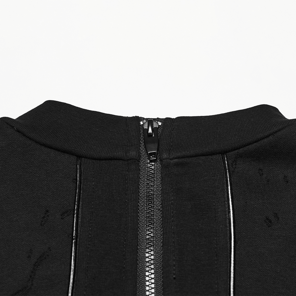 Punk Black Minimalist Cross Sleeveless Gothic Top