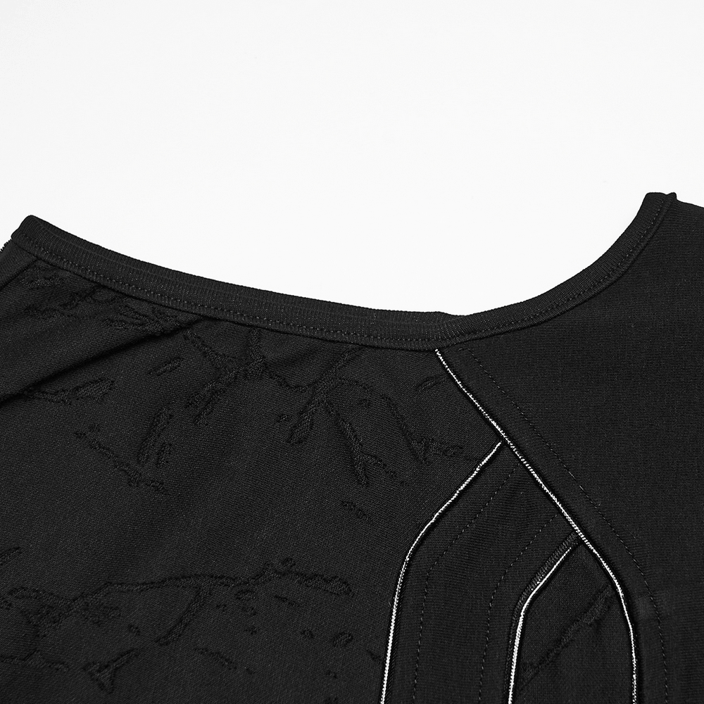 Punk Black Minimalist Cross Sleeveless Gothic Top
