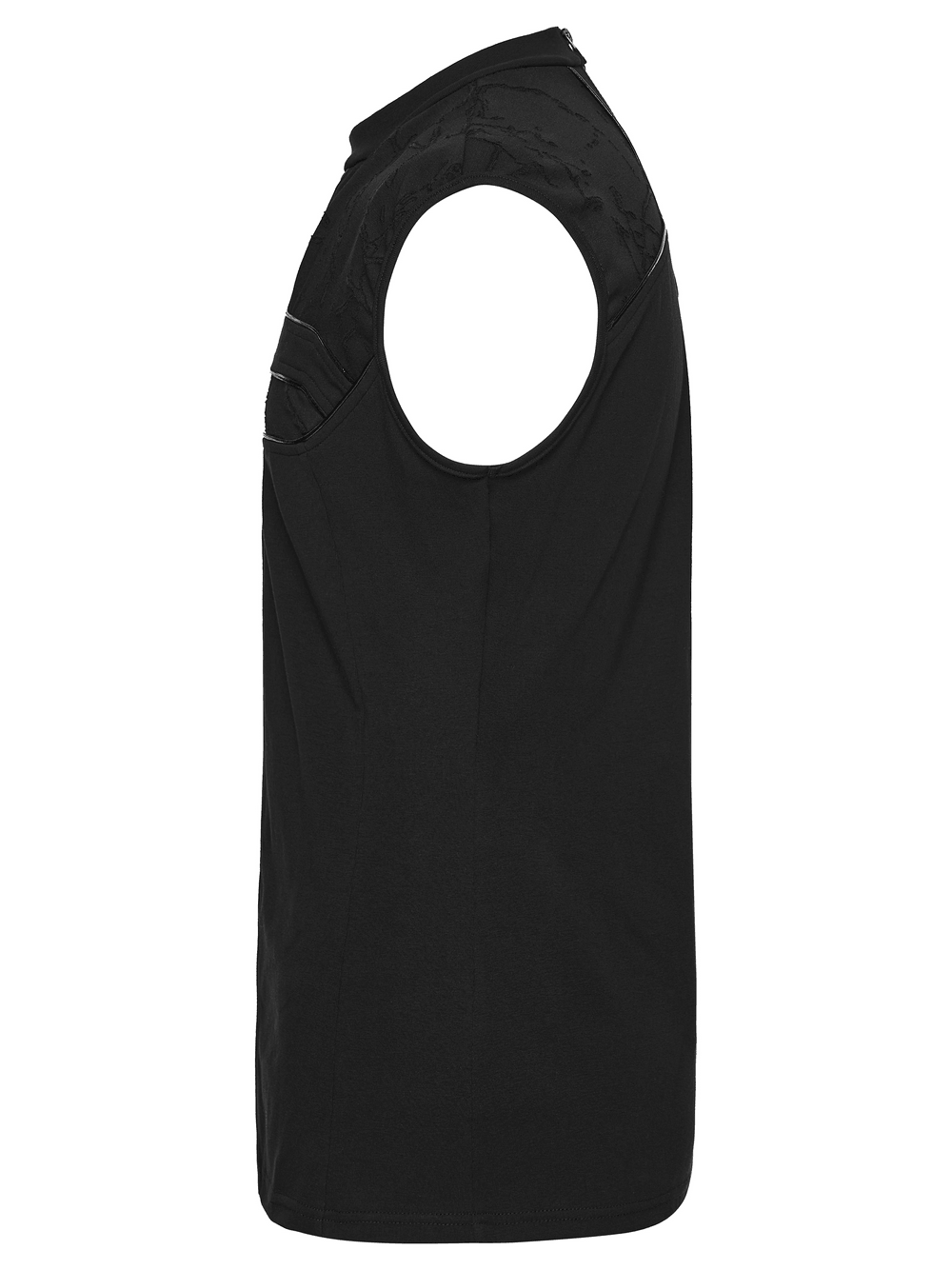Punk Black Minimalist Cross Sleeveless Gothic Top