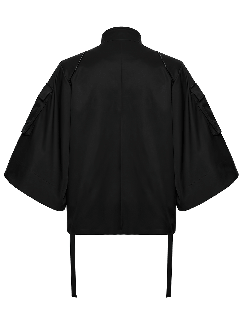 Punk Black Techwear Utility Jacket with Straps