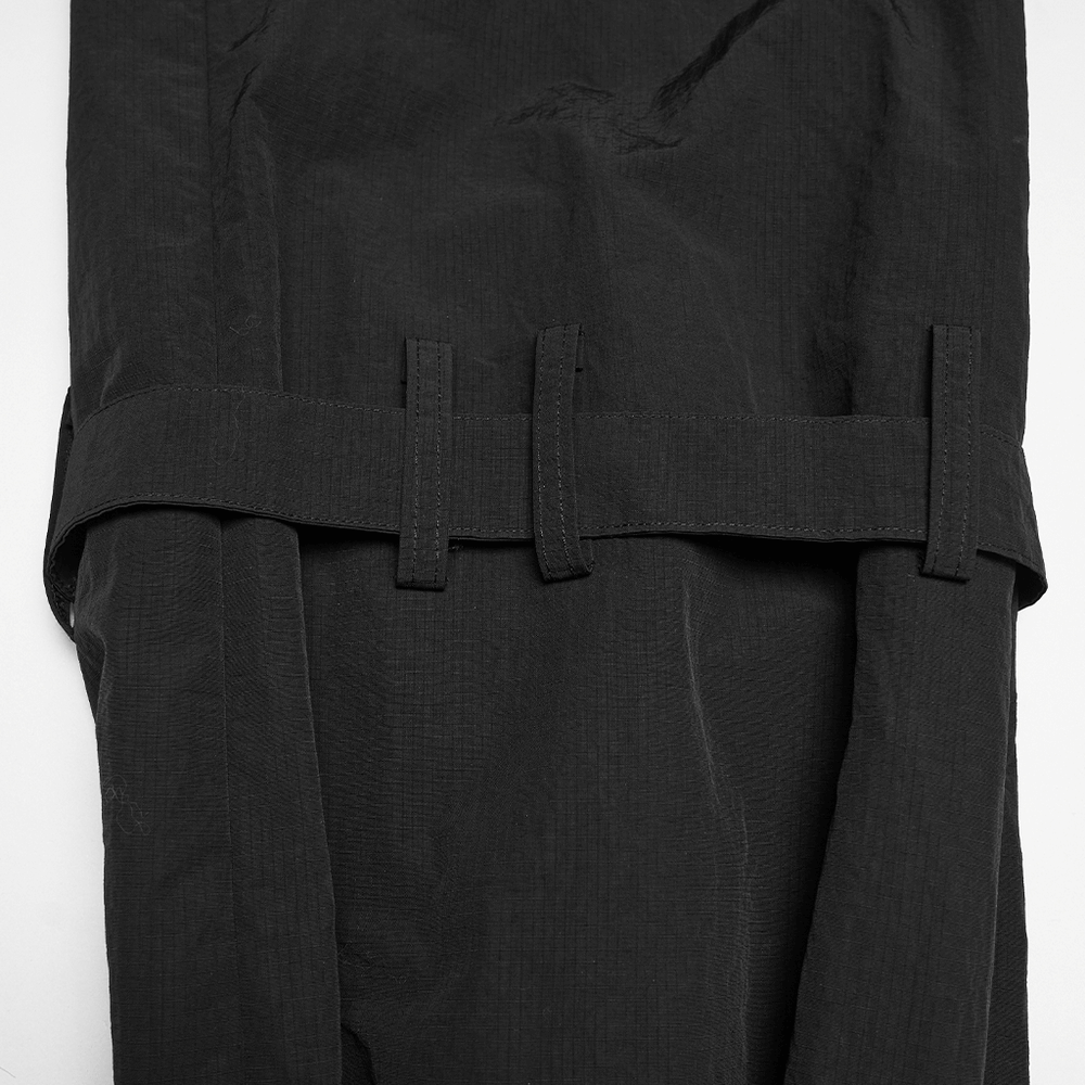 Punk Cargo Cuffed Pants with Mesh Waist Details