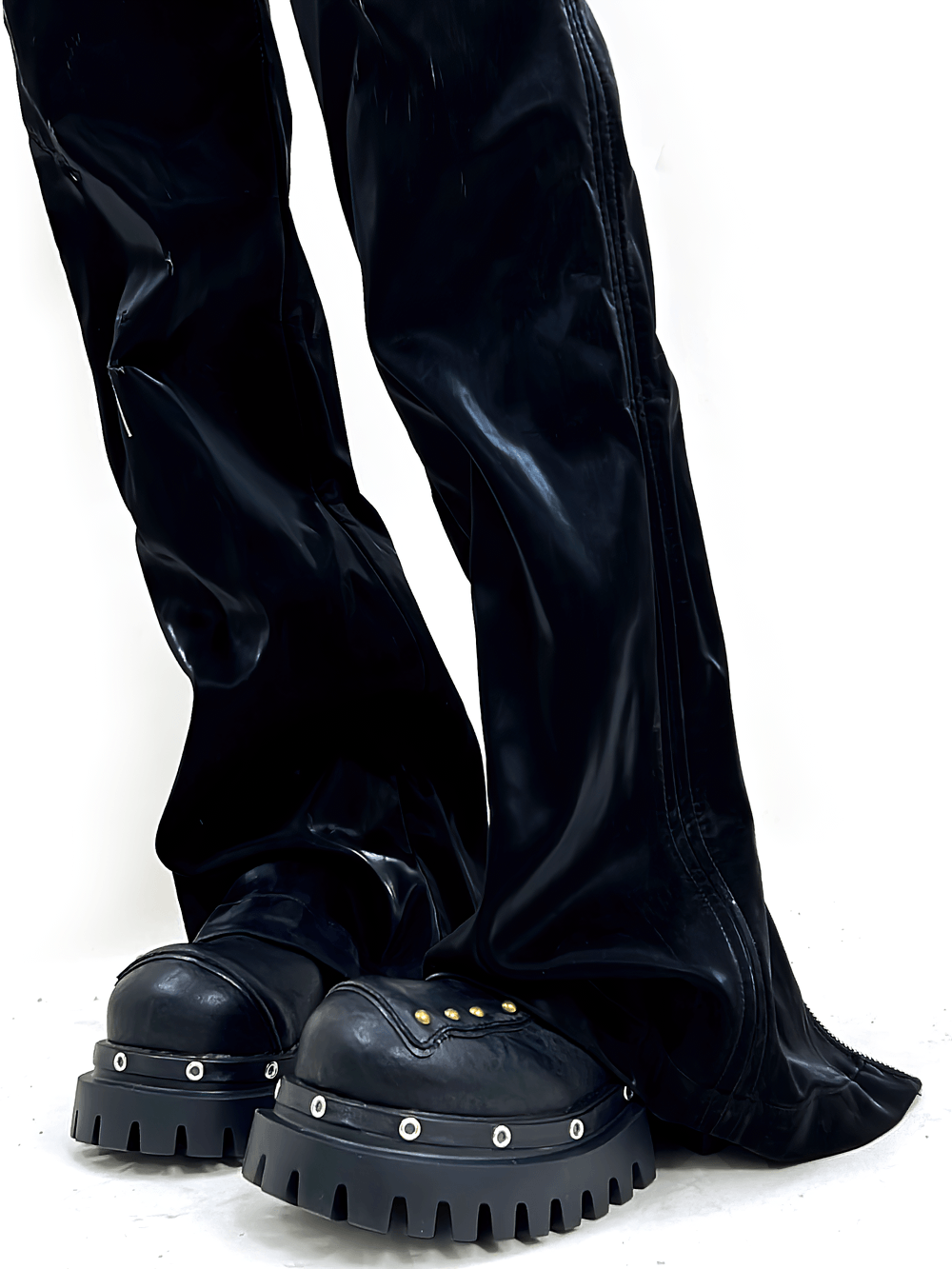 Punk Chunky Platform Shoes with Studded Trim