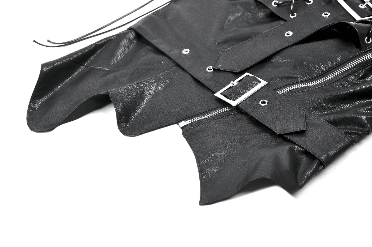 Punk Corset Top with Spiked Details and Zipper Closure
