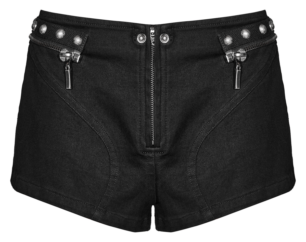 US SALE of Punk Female Riveted Shorts with Detachable Cargo Pockets