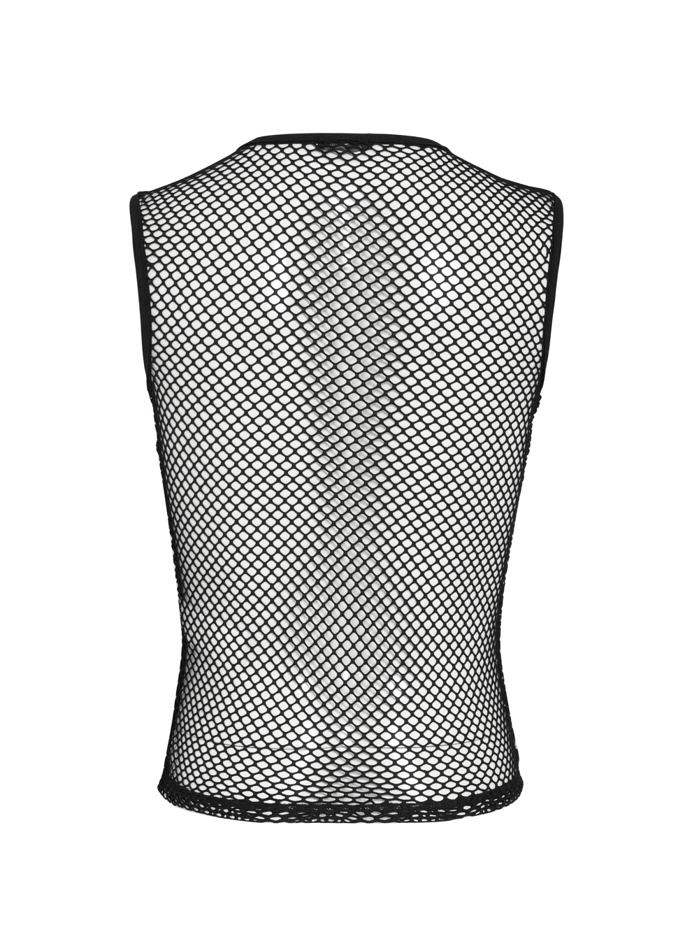 Punk Fishnet Tank Top with Chains and Studded Straps