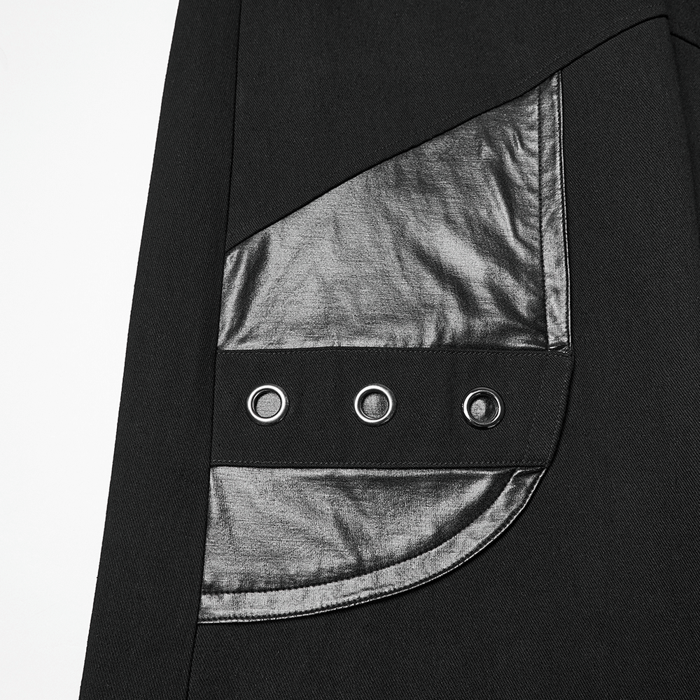 US SALE of Punk Low-Waist Wide-Leg Pants with Belt and Pockets