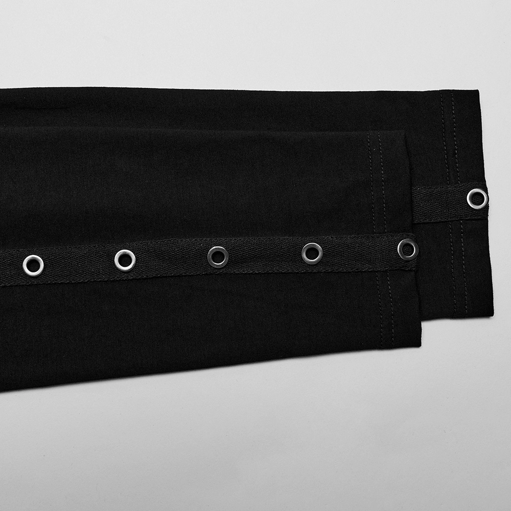US SALE of Punk Men's High Collar Top with Spiked Details