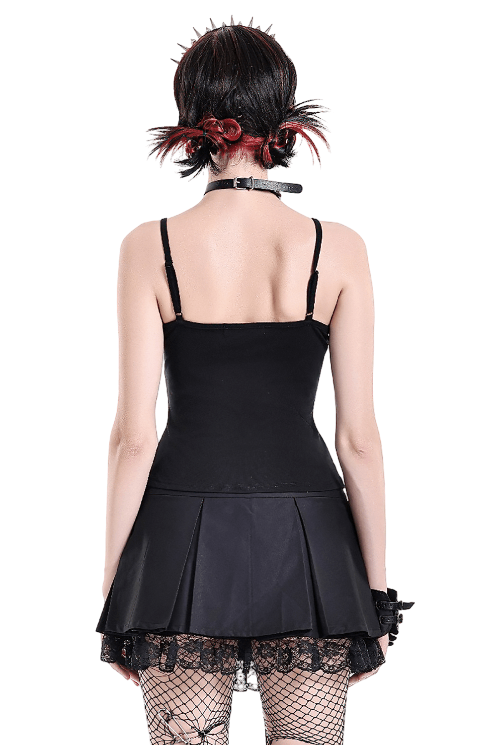 Punk Mesh Cami with Corset Lacing and Metal Hardware