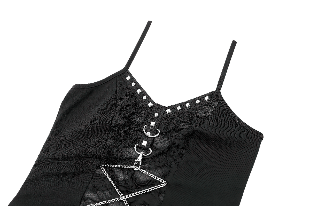 Punk Mesh Cami with Corset Lacing and Metal Hardware