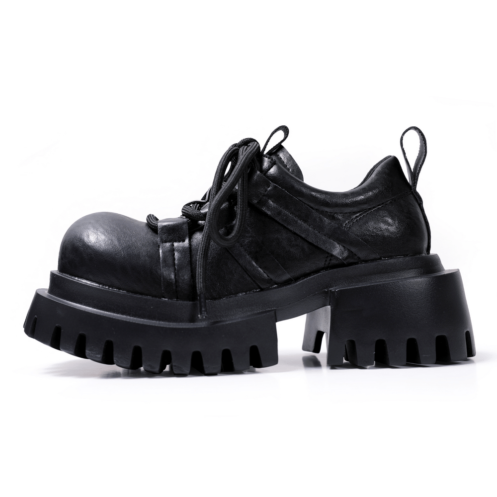 Punk Platform Derby Shoes with Sculpted Tread Sole