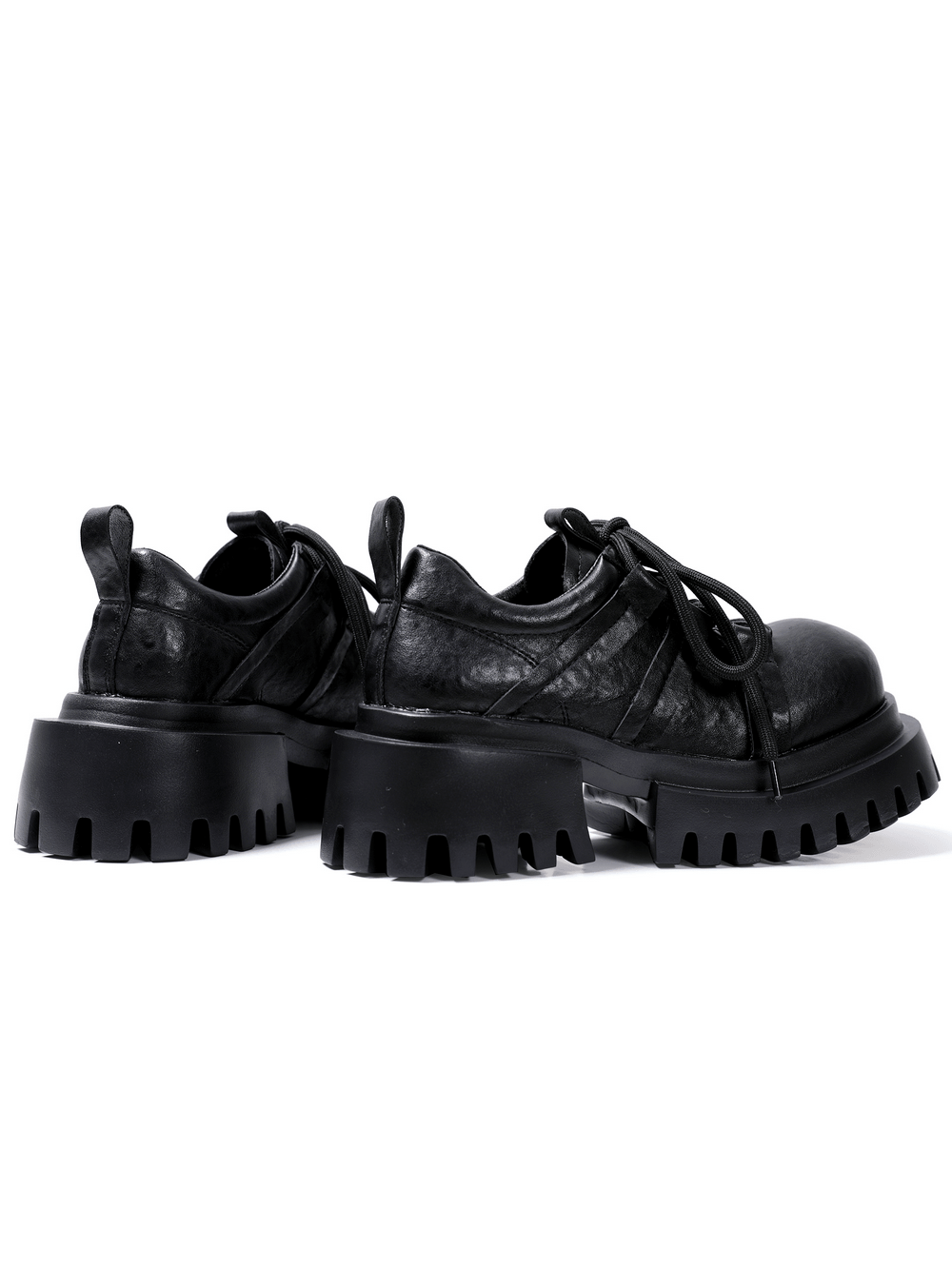 Punk Platform Derby Shoes with Sculpted Tread Sole