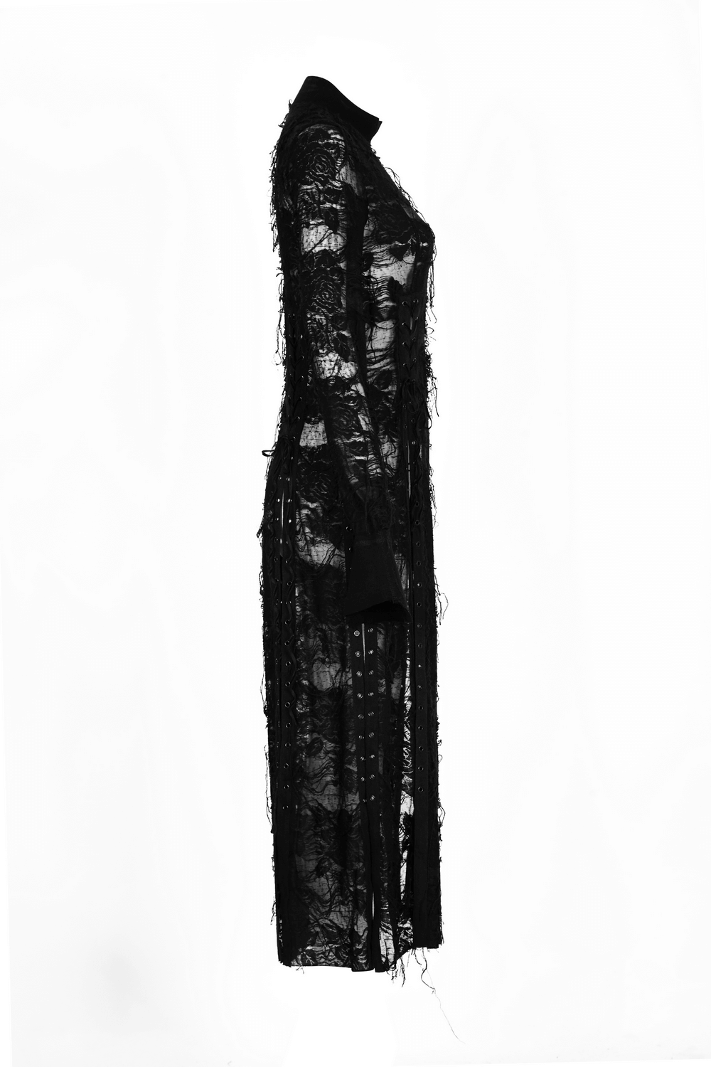 Punk Rave Gothic Lace Rope Dress - Black Witch