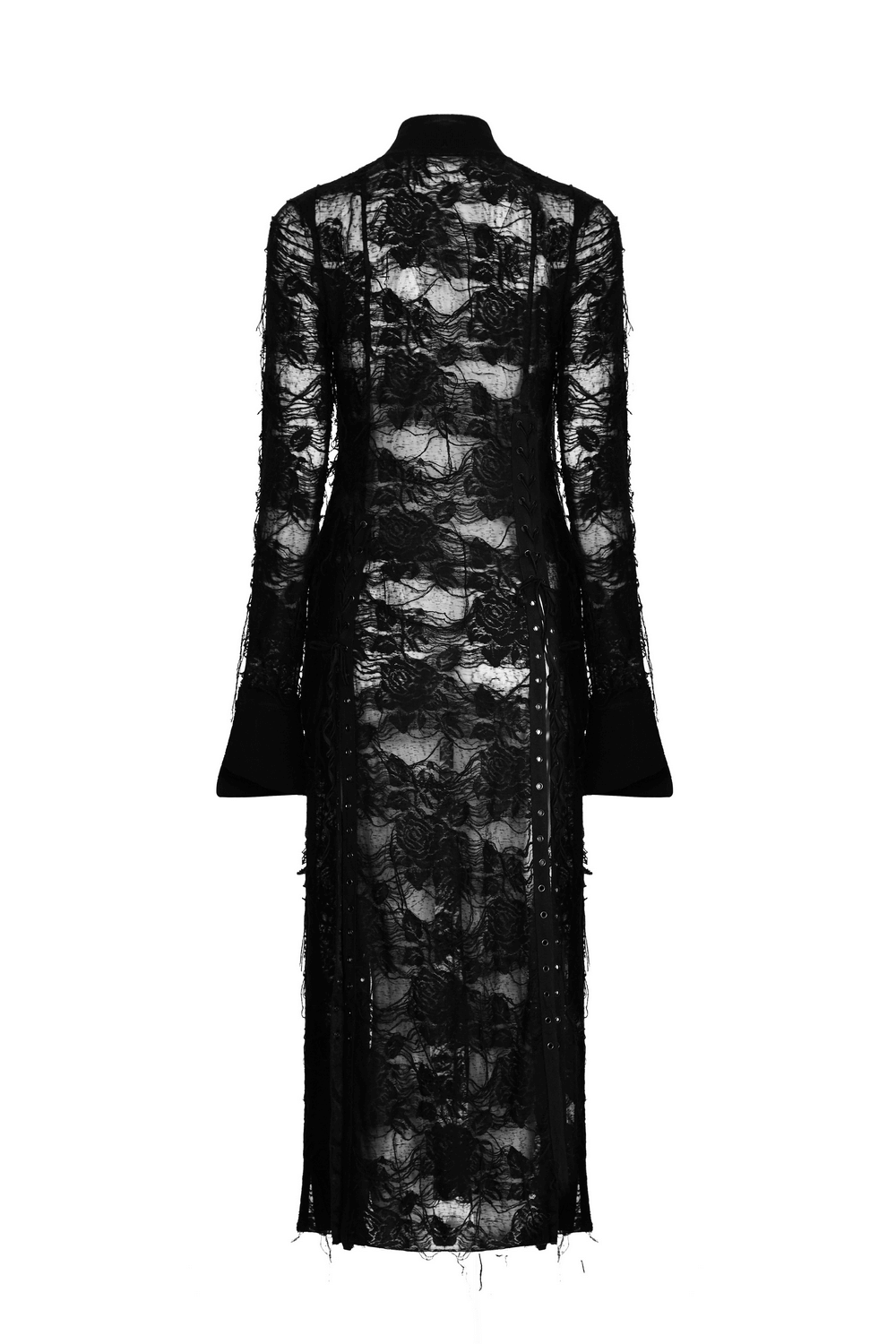 Punk Rave Gothic Lace Rope Dress - Black Witch