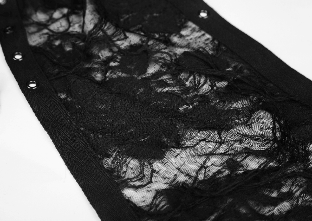 Punk Rave Gothic Lace Rope Dress - Black Witch