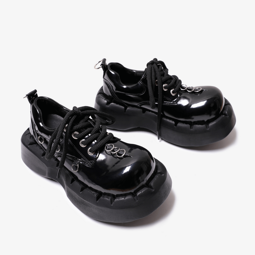 Punk Ring Detail Thick Sole Alternative Platform Footwear