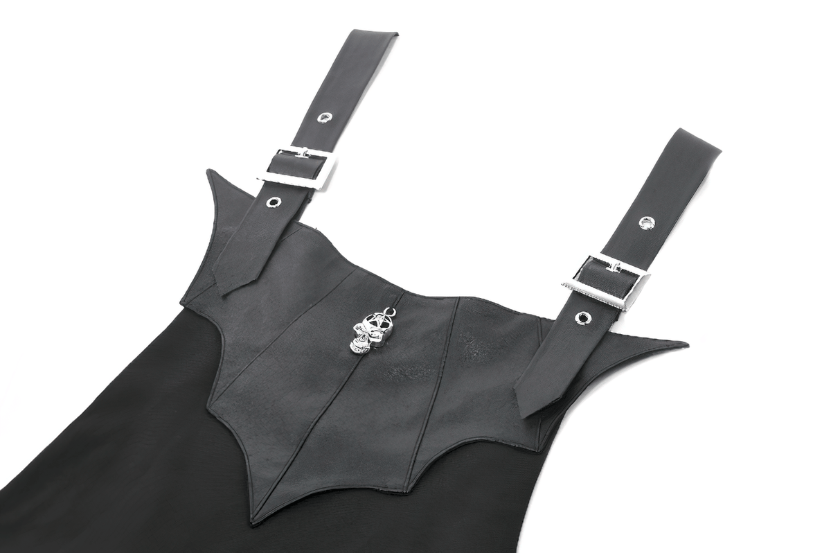 Punk Style Black Dress with Bat Bodice and Heart Detail